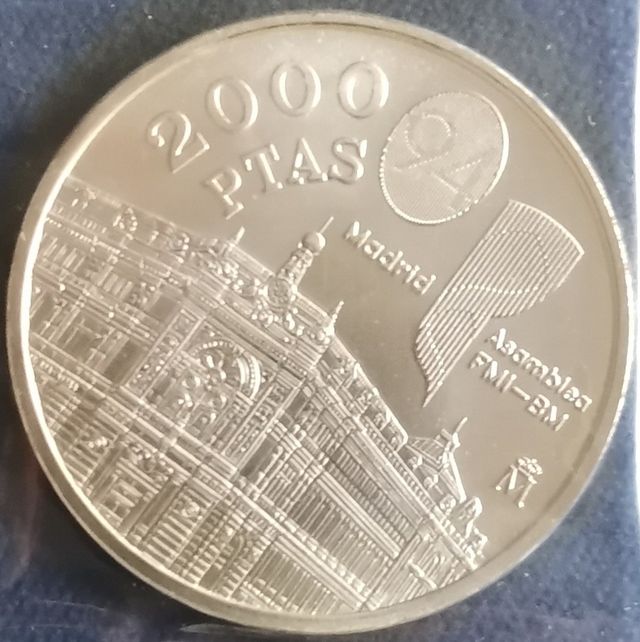 ESPANHA Moeda prata 2000 Ptas Assembleia FMI-BM