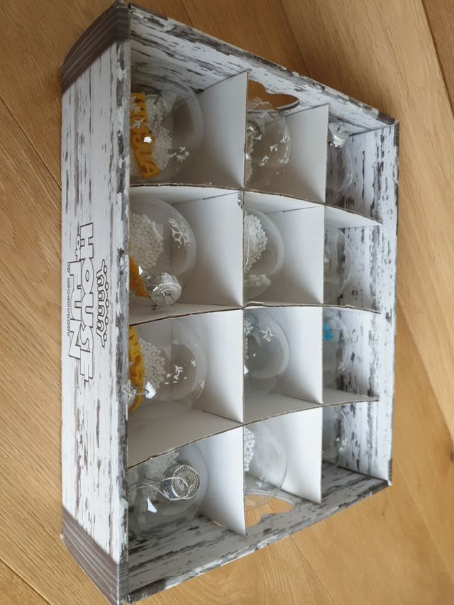 12 Palline di Natale di vetro trasparente 