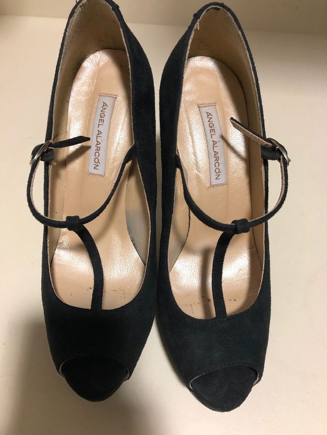 Zapato Peep toe negro T 38