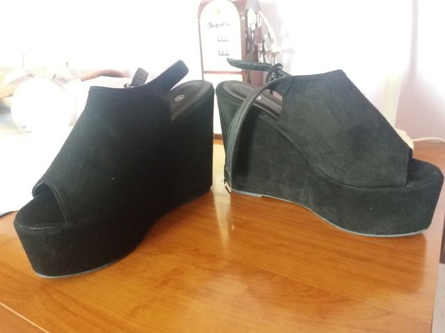 cuña con tacon y plataforma