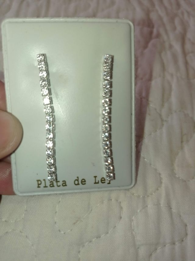 Pendientes plata de ley y circonita, súper elegant