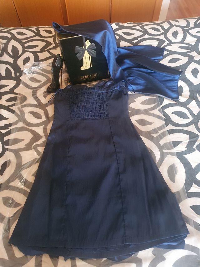 Vestido fiesta +Fular Ashwi París talla S 36