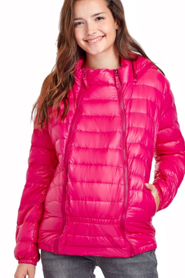 Chaqueta plumas premama y portabebé