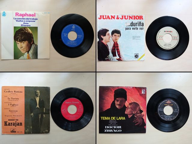 Discos vinilos pequeños 45 rpm vintage