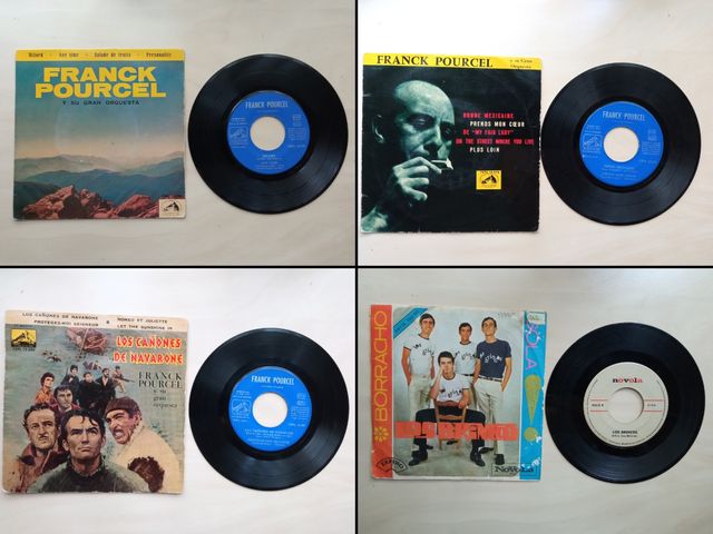 Discos vinilos pequeños 45 rpm vintage