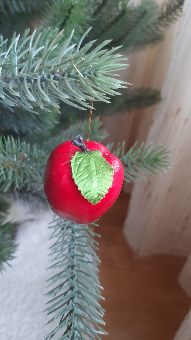 Decoración navideña adorno 21 uds manzanas rojas