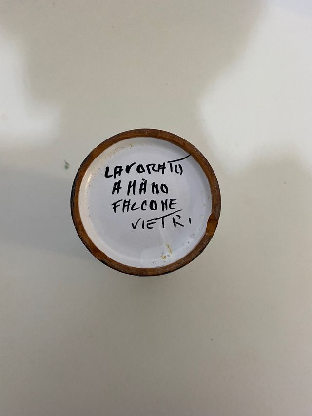 Vaso ceramica dipinto a mano "Falcone" Vietri
