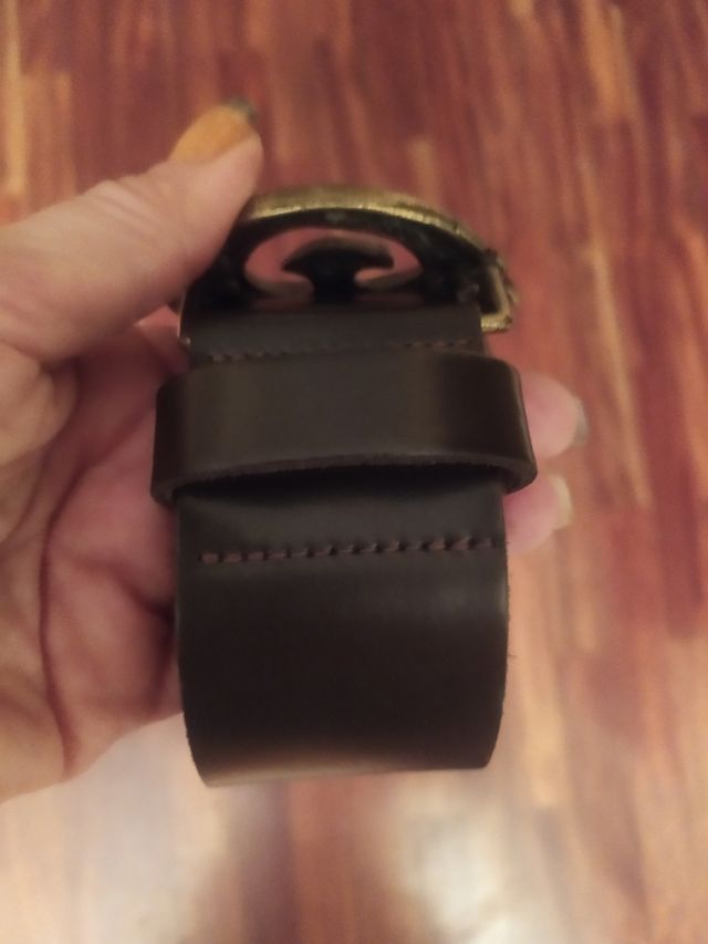 Cinturón vintage de piel auténtica