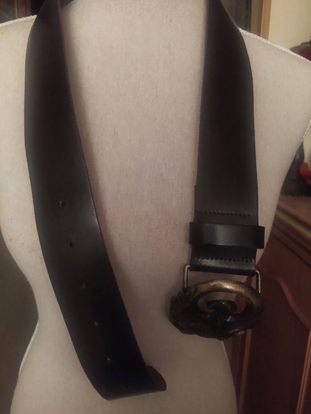 Cinturón vintage de piel auténtica