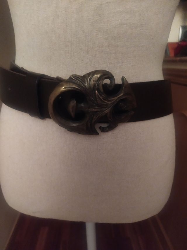 Cinturón vintage de piel auténtica