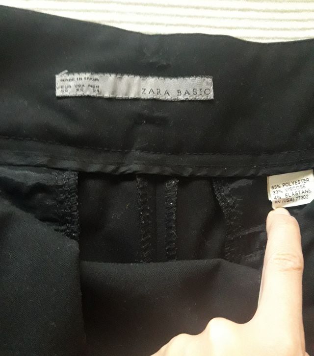 Pantalón traje mujer negro Zara cruzado