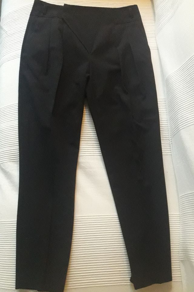 Pantalón traje mujer negro Zara cruzado