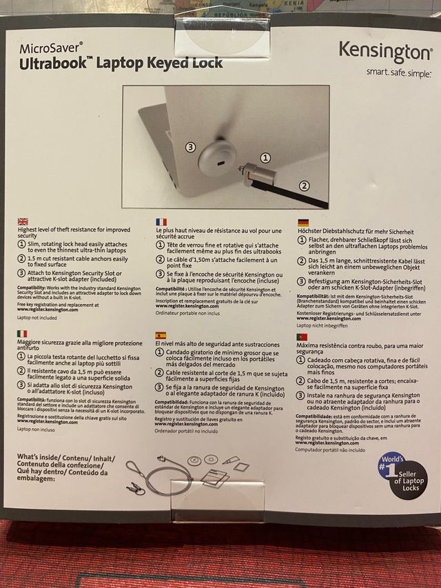 Candado de seguridad para ordenador portátil.