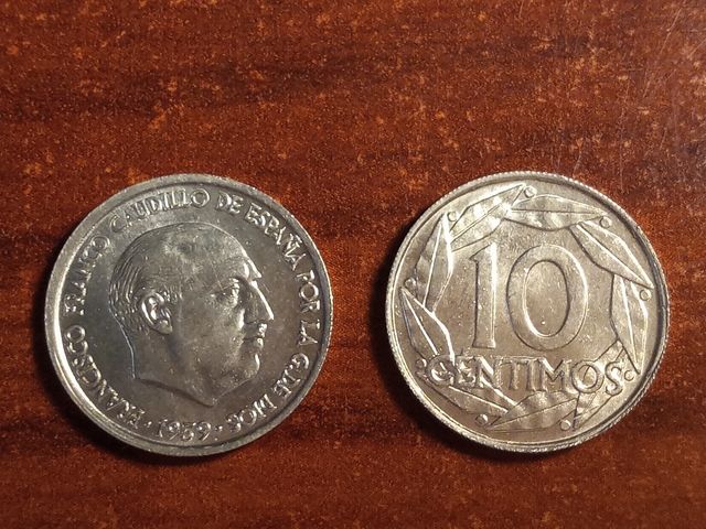 10 céntimos 1959. 100 piezas nuevas, sin circular.