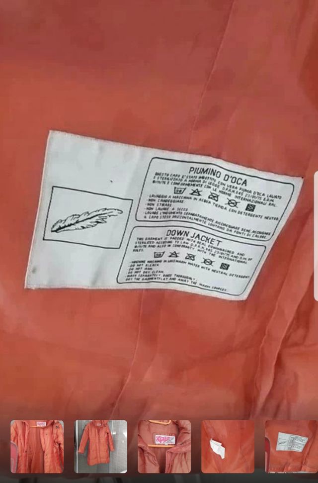 Piumino lungo piuma d'oca