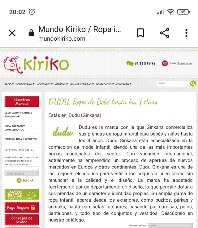 Buzo marca Dudu, talla 1, (46-74 cm) de altura