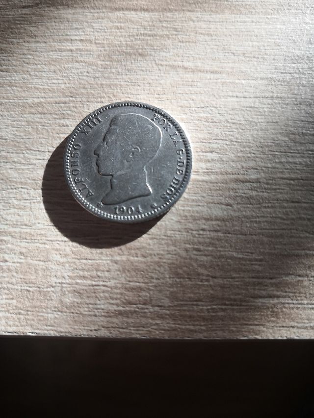 moneda de plata  1 peseta (1904)