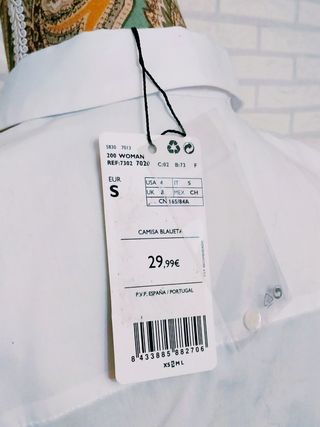 Camisa blanca Mango mujer talla S de segunda mano por 12 EUR en Pinto en  WALLAPOP