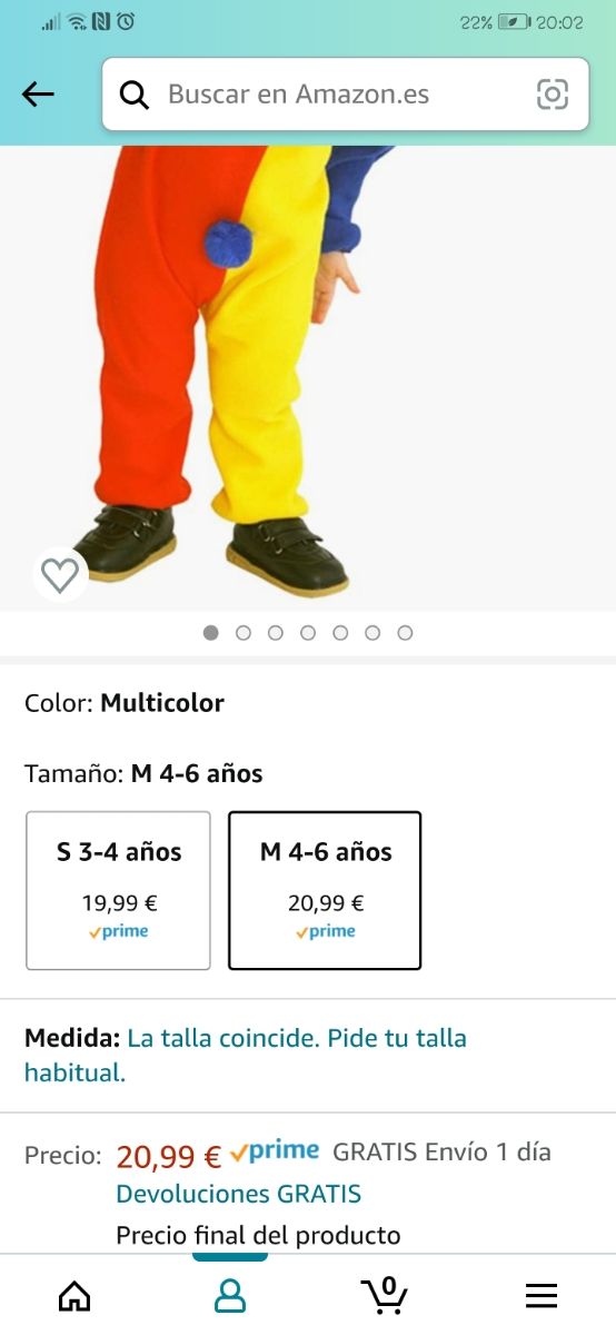 Disfraz payaso Nuevo