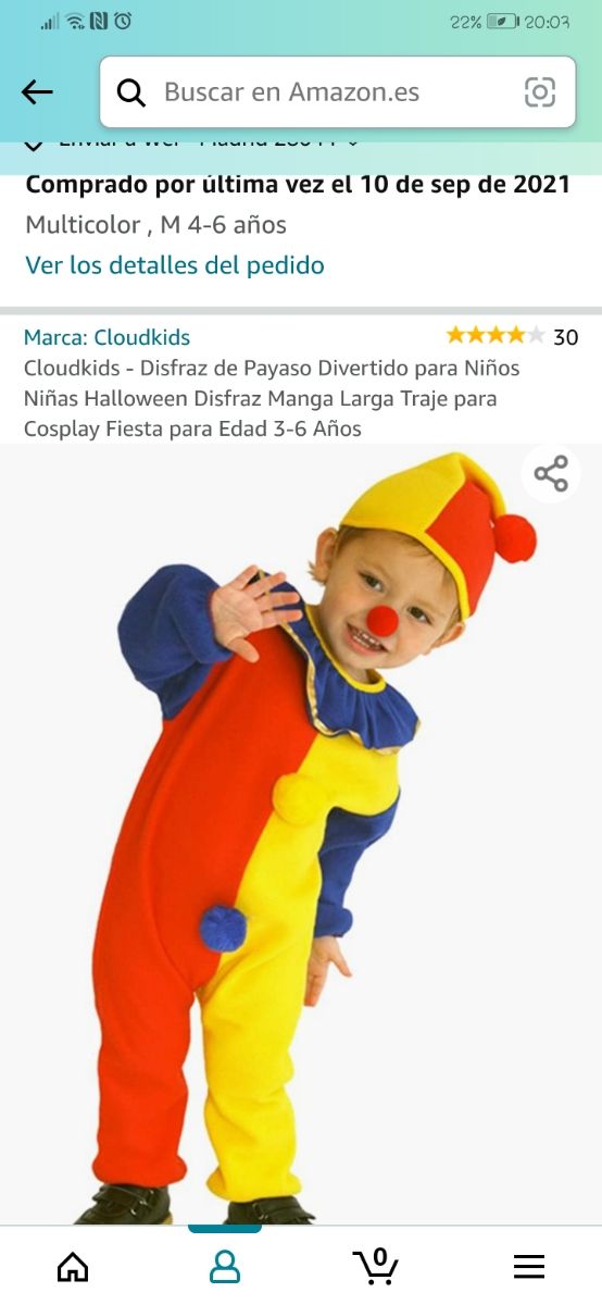 Disfraz payaso Nuevo