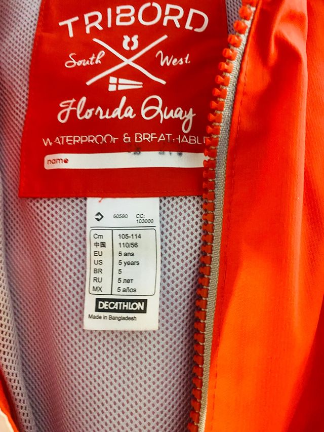 Chubasquero niño T-5 años