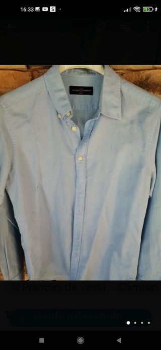 Camisa lino azul Álvaro Moreno de segunda mano por 10 EUR en Palau-Solita I  Plegamans en WALLAPOP