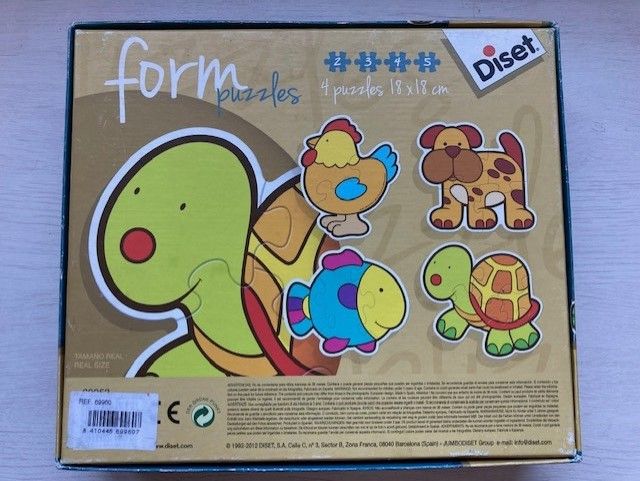 Puzzle form de 4 animales de Diset