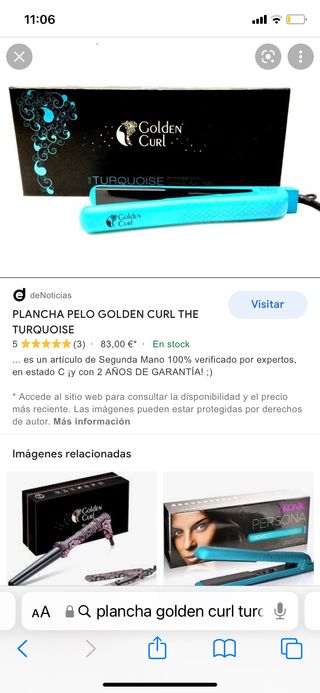 Plancha de pelo Golden Curl de segunda mano por 40 EUR en Málaga en WALLAPOP