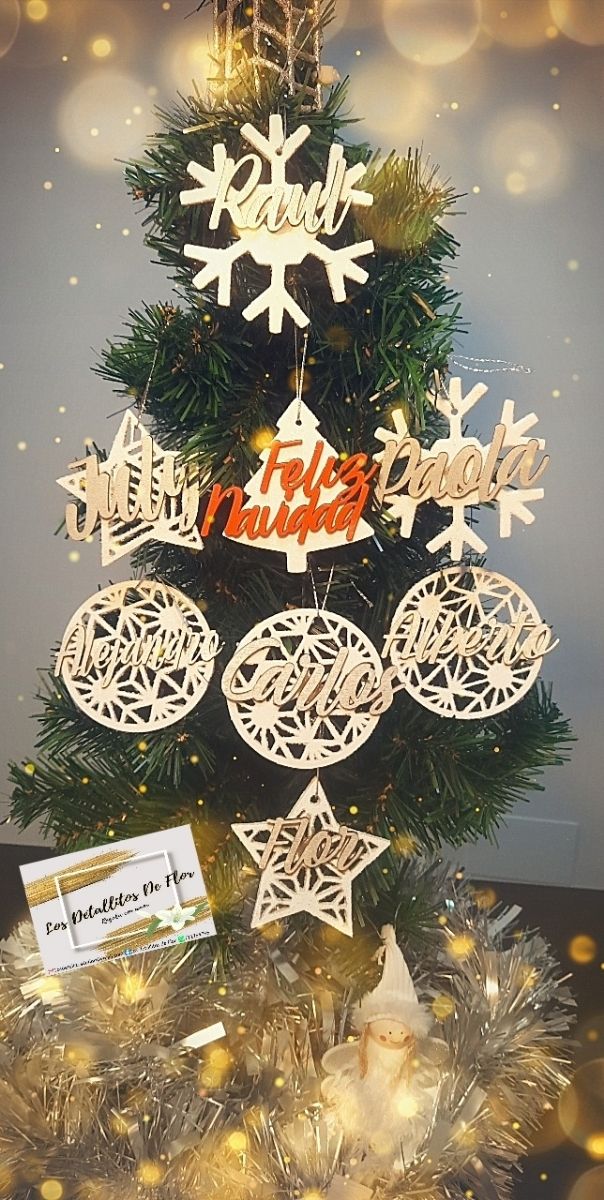 Bolas de navidad con nombres en madera!