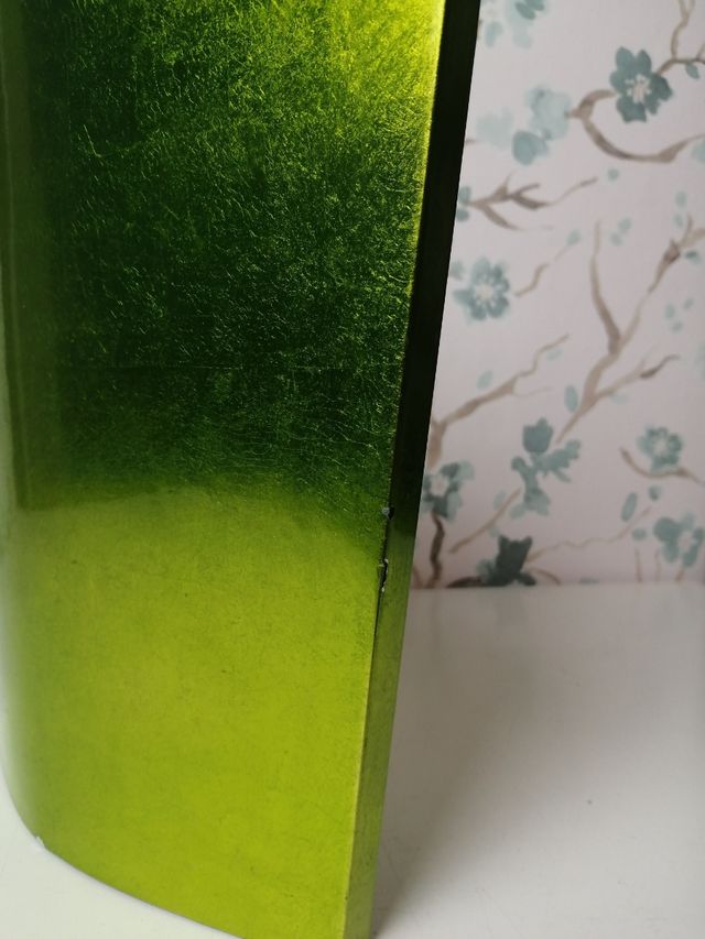 JARRON DECORACIÓN MADERA VERDE BRILLANTE