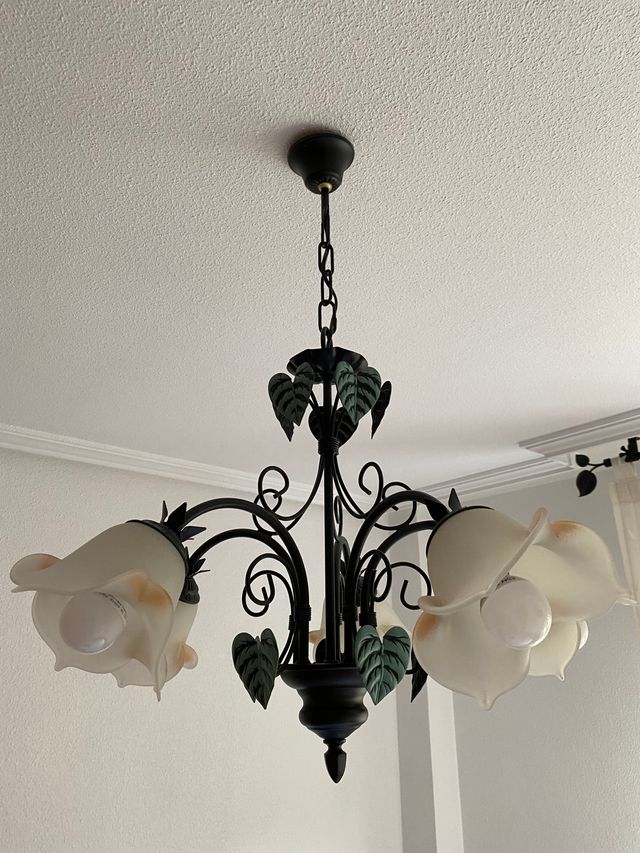 Conjunto de lampara y 2 lamparas de mesilla