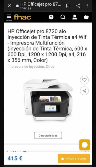 HP Officejet pro 8720 de segunda mano por 150 EUR en Sevilla en WALLAPOP