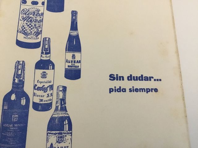 Antiguo folleto publicitario de bodegas ALVEAR.