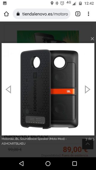 Moto mods jbl bocina para Motorola Z play de segunda mano por 25 EUR en  Montjoi en WALLAPOP