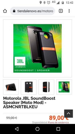 Moto mods jbl bocina para Motorola Z play de segunda mano por 25 EUR en  Montjoi en WALLAPOP
