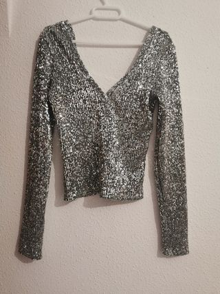 blusas lentejuelas zara