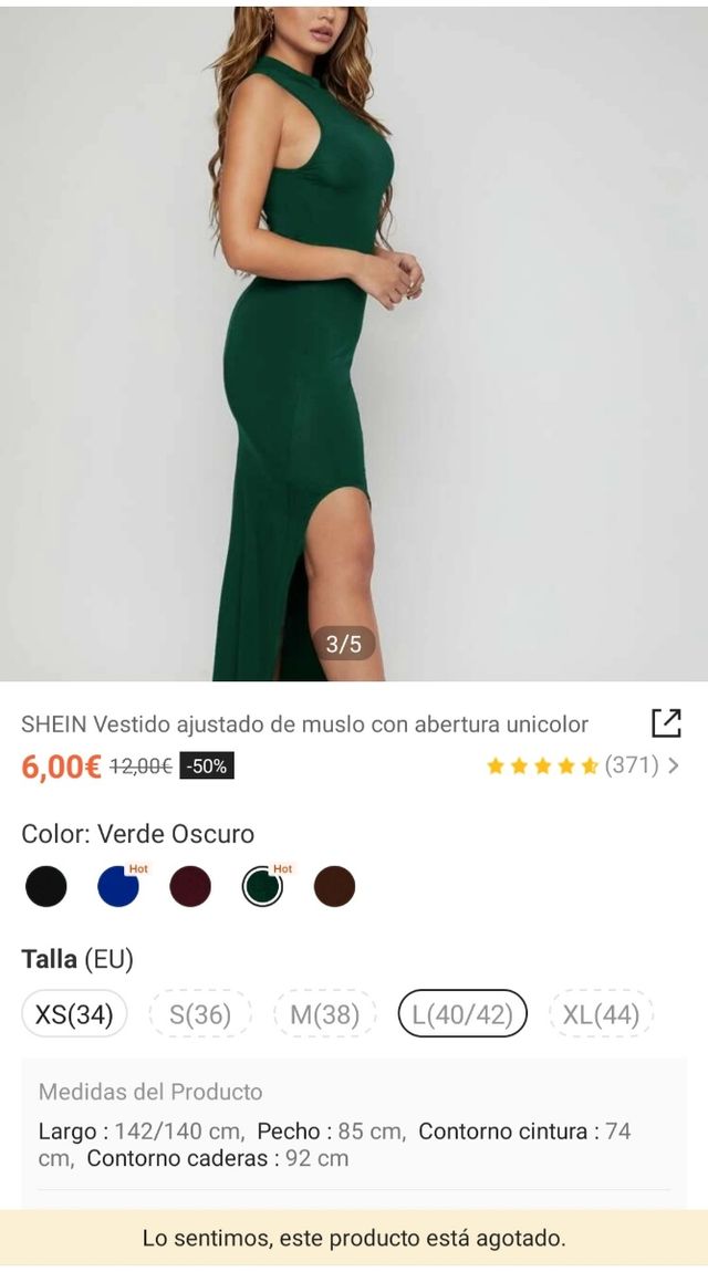 Vestido Shein talla L
