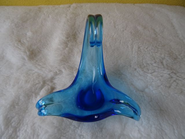 CENTRO/ADORNO DE CRISTAL AZUL