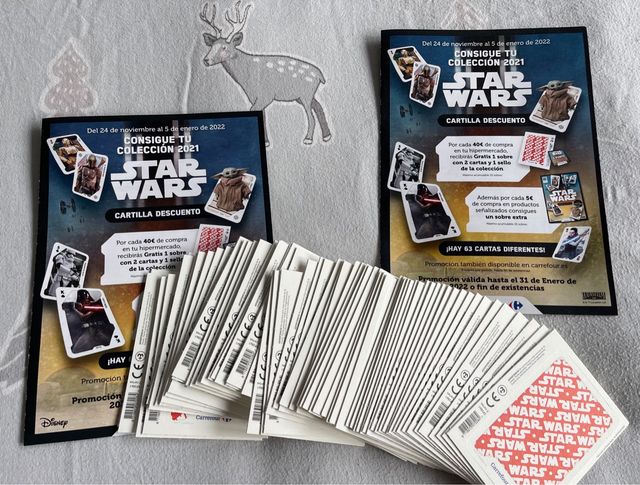 !GRAN LOTE! 65 sobres Cartas Star Wars Carrefour
