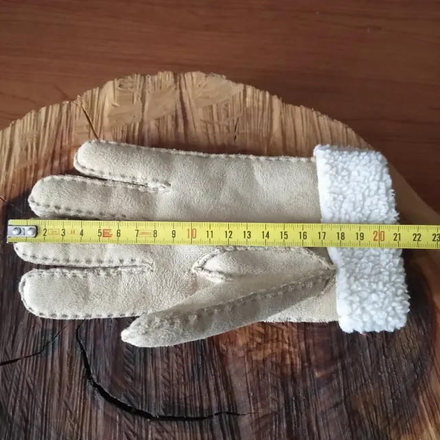 Guantes de piel de serraje, con borreguillo