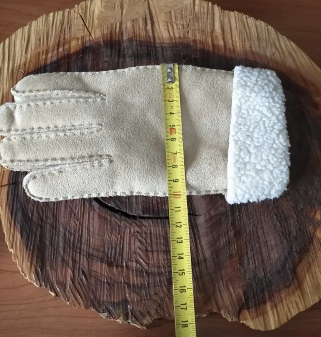 Guantes de piel de serraje, con borreguillo