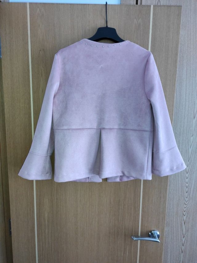 Chaqueta antelina color rosa talla 38 Sfera
