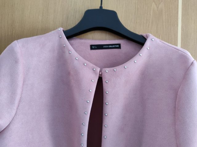 Chaqueta antelina color rosa talla 38 Sfera
