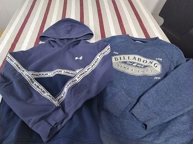 lote dos sudaderas de niño, under Armour/Billabong