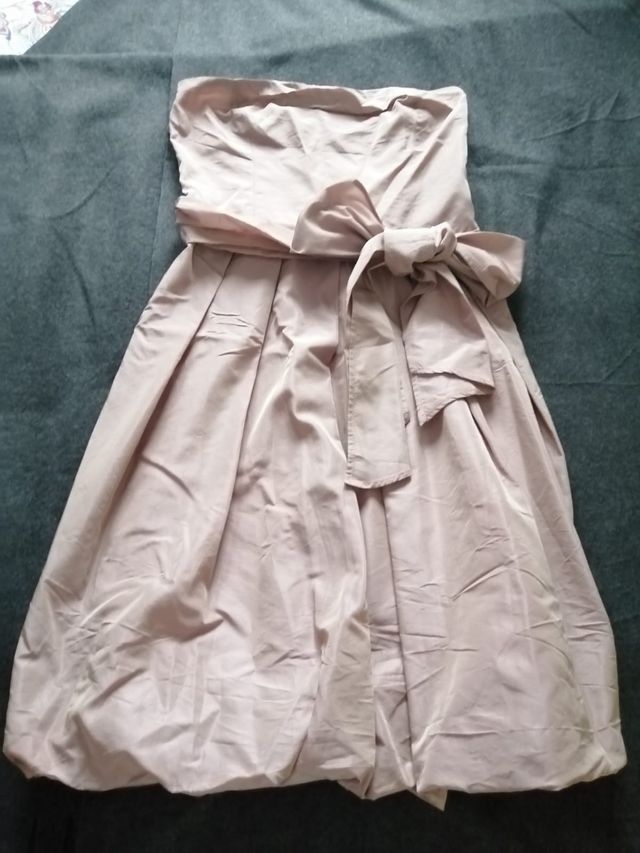 Vestido de Zara palabra de honor en tafetán T-S.