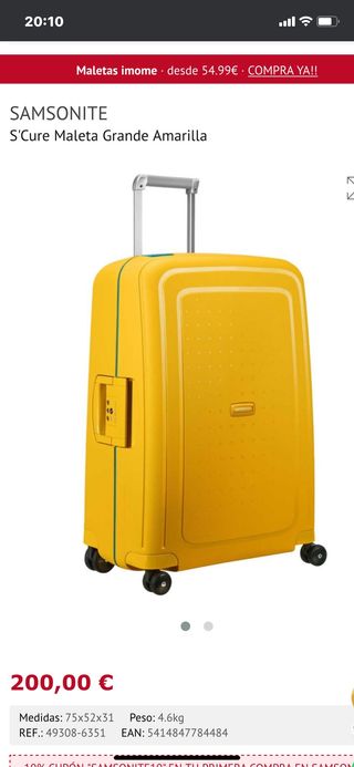 Maleta Samsonite amarilla XL de segunda mano por 160 EUR en Bilbao en  WALLAPOP