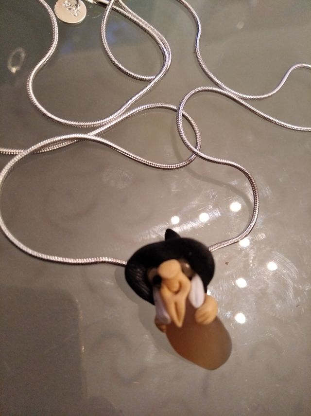 cadena plata de ley + brujita suerte cuarzo miel