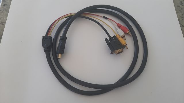 Cable vídeo HDMI a 3x RCA y VGA macho 1,5 m