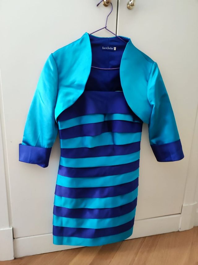 Vestido fiesta con chaqueta talla 36.
