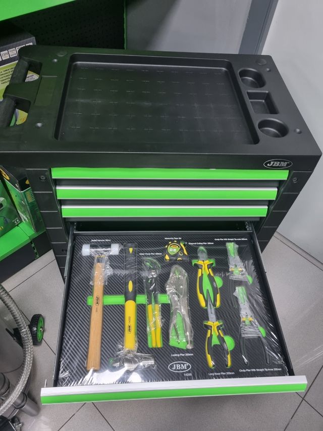 Carro de herramientas + recogerdora por aspiración